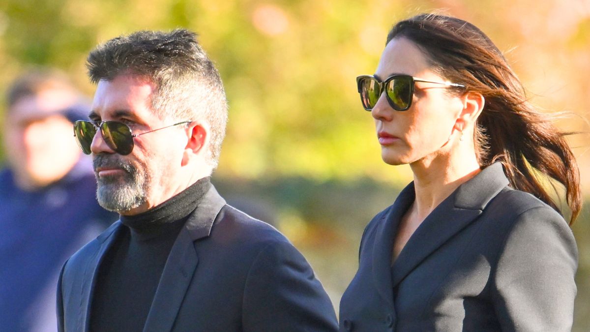 Simon Cowell and Lauren Silverman attend the funeral for singer Liam Payne, former member of One Direction