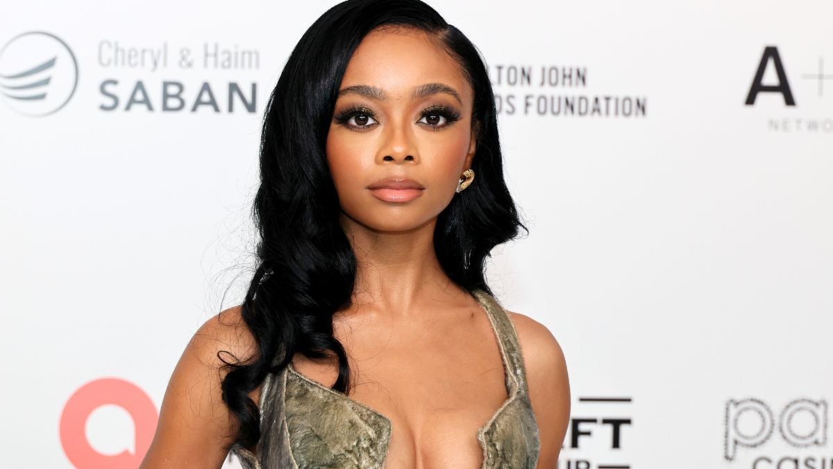 WEST HOLLYWOOD, CALIFORNIA - MARCH 10: Skai Jackson attends the Elton John AIDS Foundation's 32nd Annual Academy Awards Viewing Party on March 10, 2024 in West Hollywood, California. (Photo by Dia Dipasupil/WireImage)