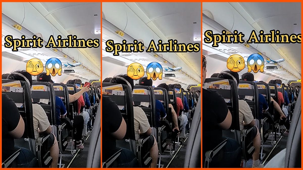 Woman shrieks loudly during Spirit Airlines flight.