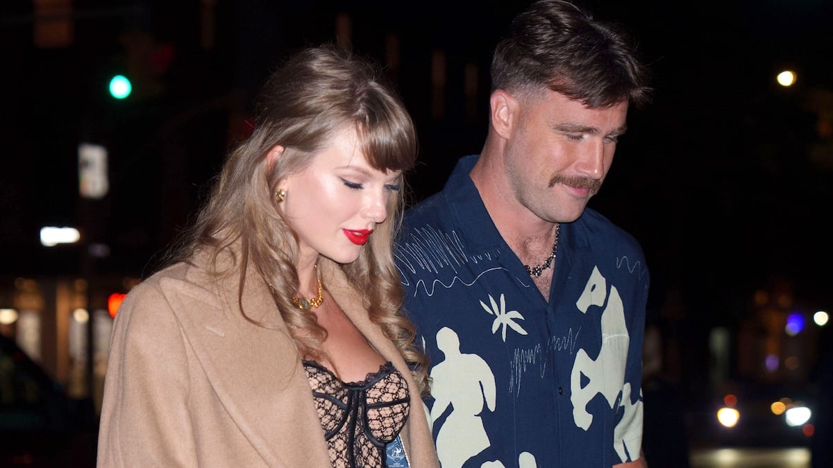 Taylor Swift and Travis Kelce are seen on October 11, 2024 in New York City