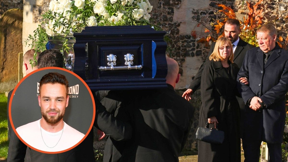 The parents of Liam Payne, Karen and Geoff Payne, watch as his coffin is carried into the funeral and Liam Payne attends Taste the Future Luncheon at Four Seasons Hotel Los Angeles