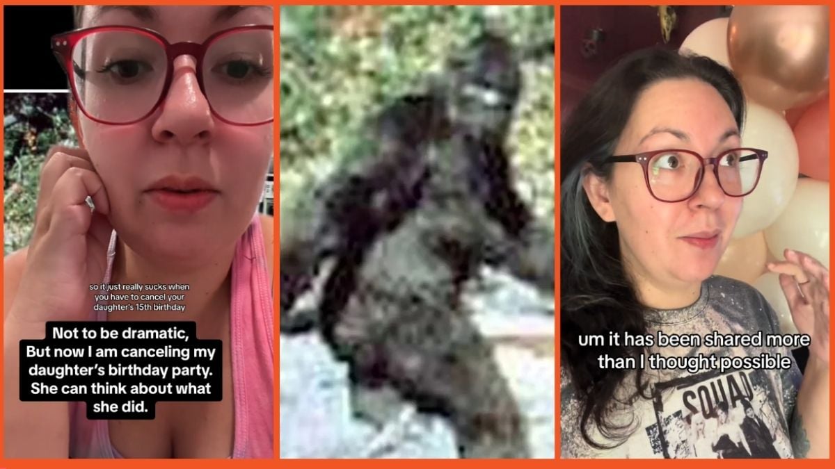 TikTok screenshots via @blackowlfamily/famous Bigfoot image from the Patterson-Gimlin film of 1967