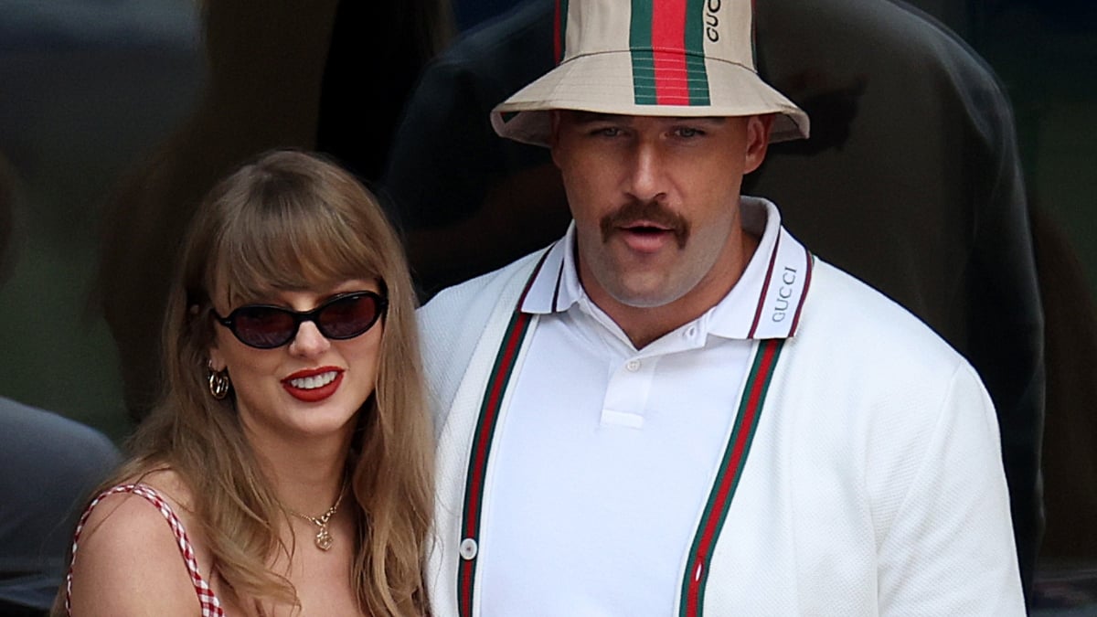 Singer-songwriter Taylor Swift and Travis Kelce of the Kansas City Chiefs attend the Men's Singles Final match between Taylor Fritz of the United States and Jannik Sinner of Italy on Day Fourteen of the 2024 US Open at USTA Billie Jean King National Tennis Center on September 08, 2024 in the Flushing neighborhood of the Queens borough of New York City.