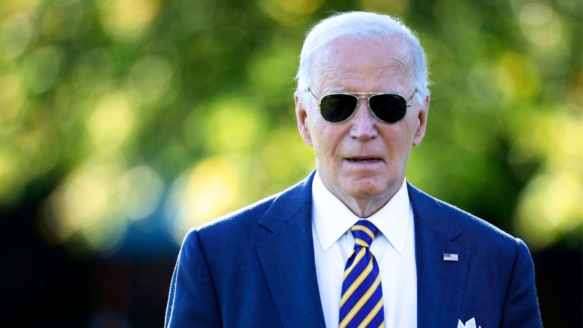 U.S. President Joe Biden talks briefly with reporters as he departs the White House on October 24, 2024 in Washington, DC. With less than two weeks until Election Day, Biden told reporters that he is going to the battleground state of Arizona to formally apologize to Native Americans for the country’s role in the Indian boarding school system. (Photo by Chip Somodevilla/Getty Images)