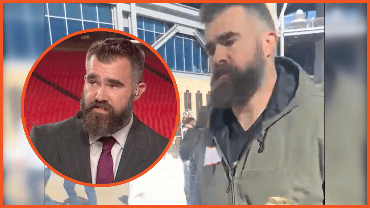 Jason Kelce Monday Night Football apology and cell phone footage composite