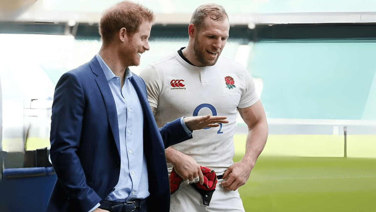 Prince Harry with James Haskell