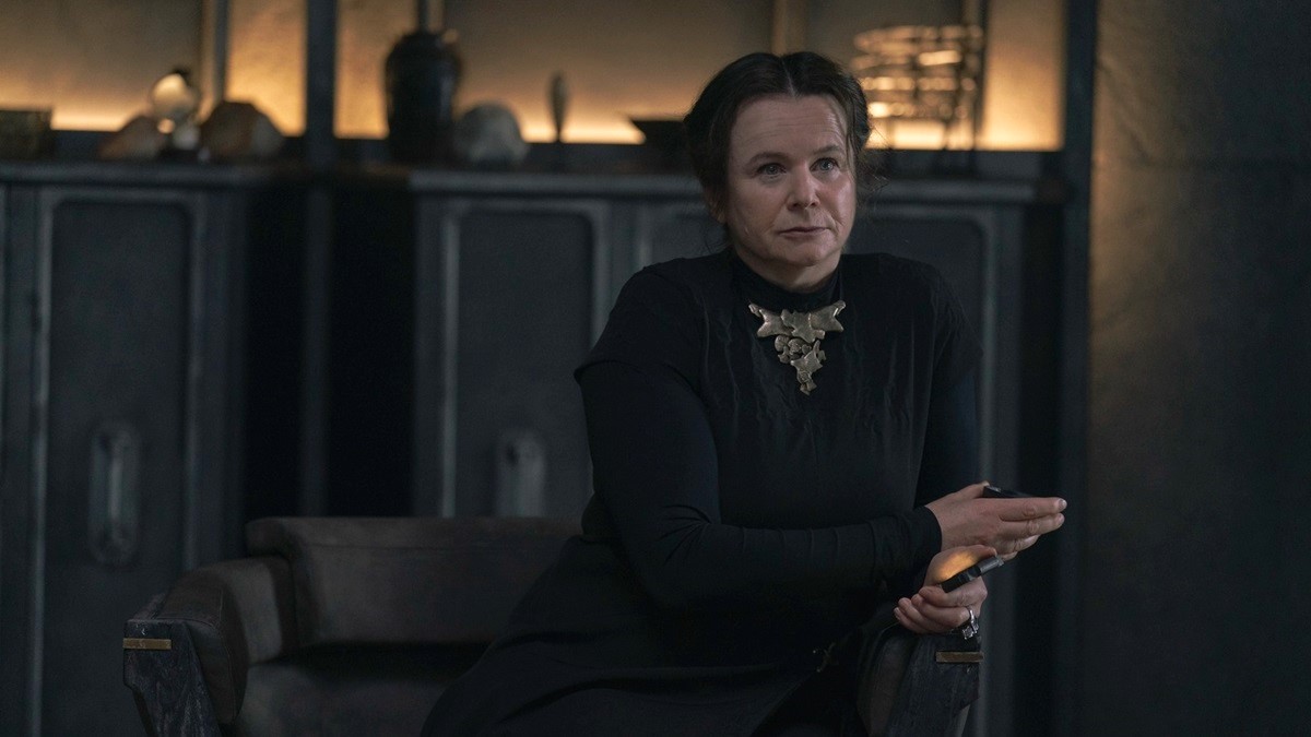 Valya Harkonnen sitting on chair in Dune Prophecy