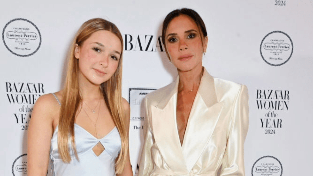 Harper Seven and mom Victoria Beckham on the red carpet at Harper's Bazzar's Women of the Year Awards