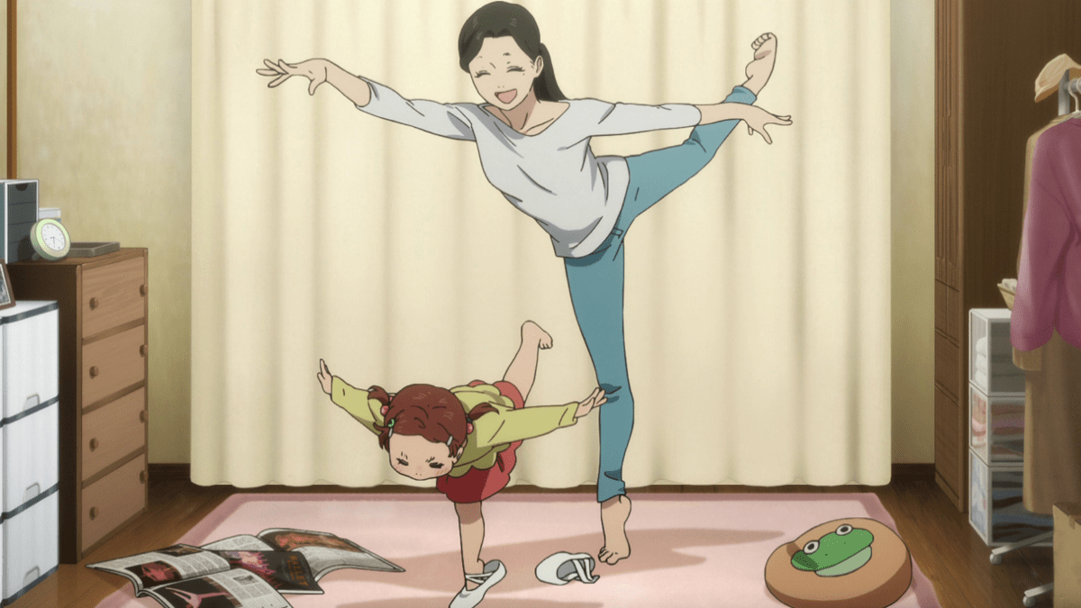 Acrobatic Silky and her daughter dance together in a flashback on 'Dandadan.'