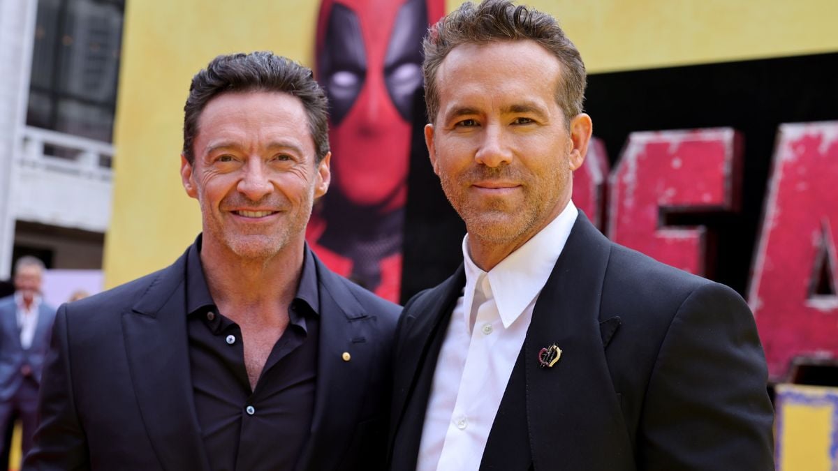 Hugh Jackman and Ryan Reynolds attend the Deadpool & Wolverine World Premiere at the David H. Koch Theater on July 22, 2024 in New York City.