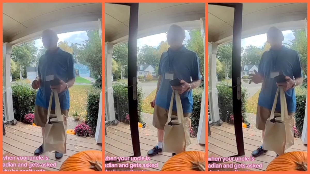 'The way my jaw dropped': Beautifully awkward doorstep interaction ensues when canvasser confuses being gay with being Canadian