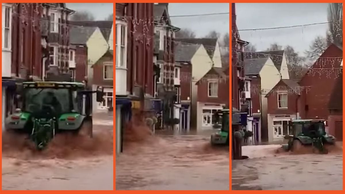 Tractor destruction in Tenbury