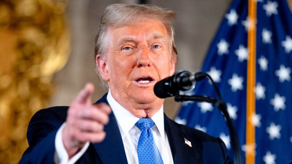 PALM BEACH, FLORIDA - DECEMBER 16: U.S. President-elect Donald Trump speaks at a news conference at Trump's Mar-a-Lago resort on December 16, 2024 in Palm Beach, Florida. In a news conference that went over an hour, Trump announced that SoftBank will invest over $100 billion in projects in the United States including 100,000 artificial intelligence related jobs and then took questions on Syria, Israel, Ukraine, the economy, cabinet picks, and many other topics. (Photo by Andrew Harnik/Getty Images)