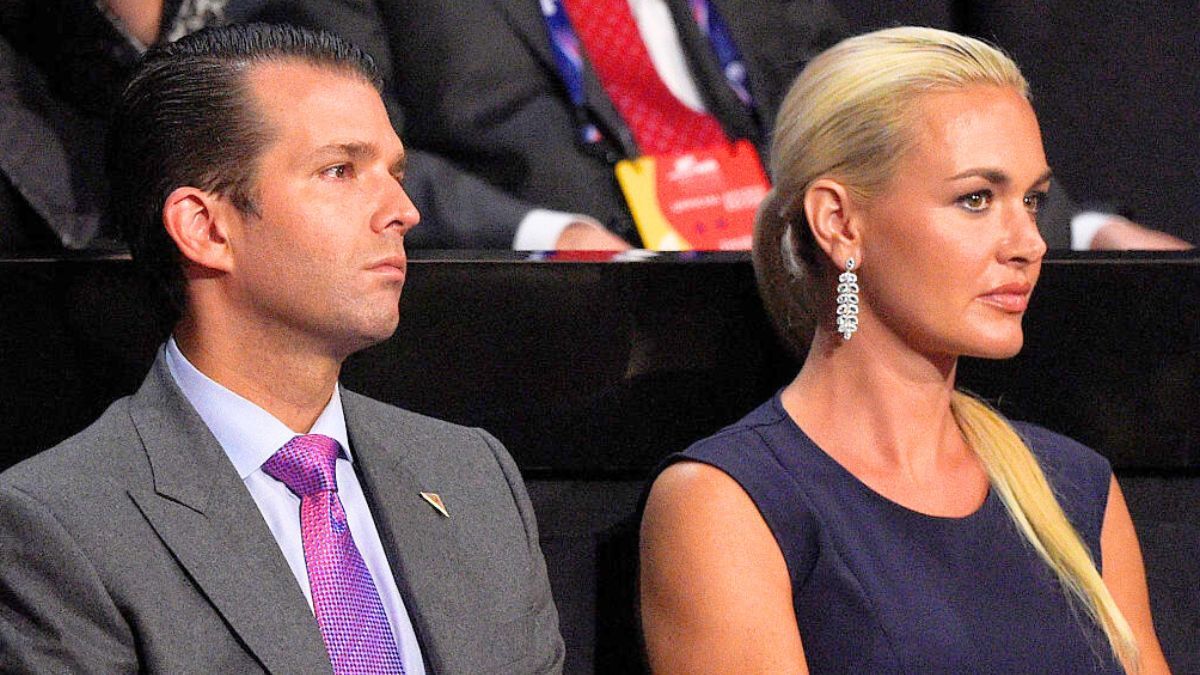 Donald Trump Jr. along with his wife Vanessa Trump, attend the evening session on the fourth day of the Republican National Convention on July 21, 2016