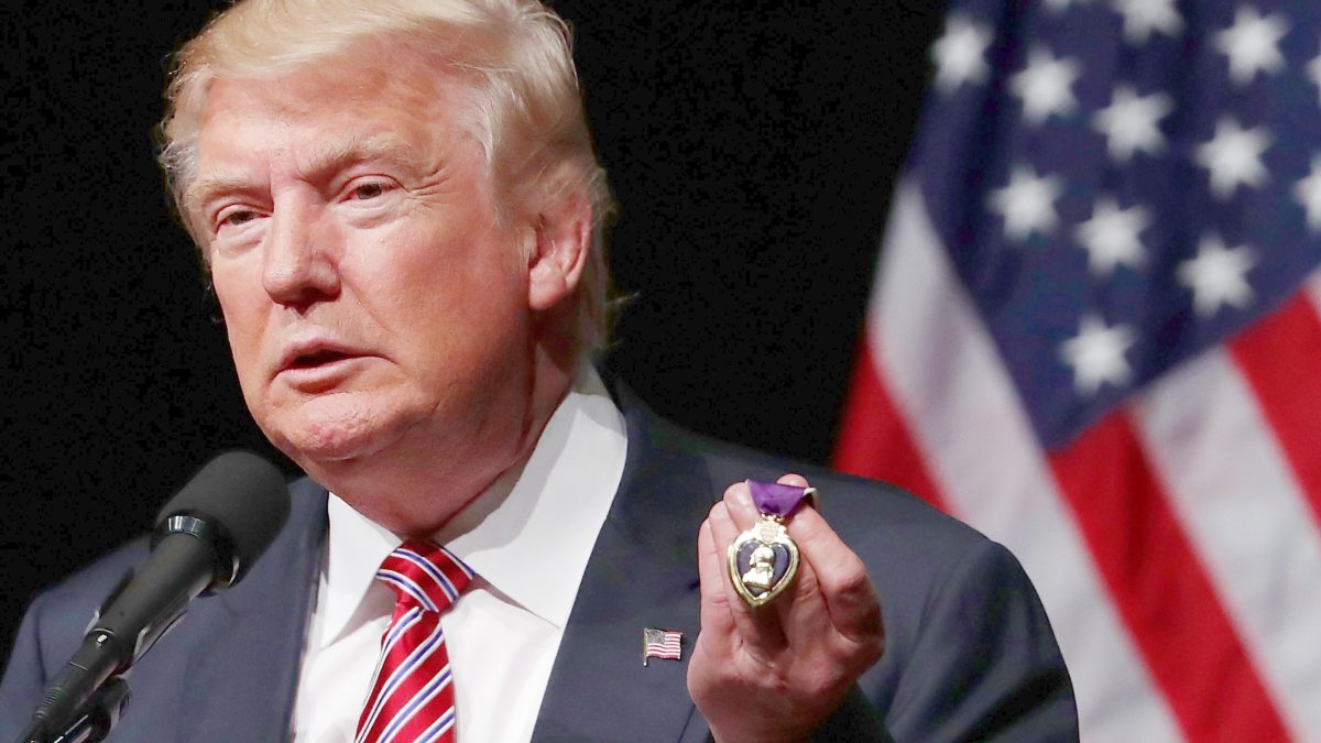 Donald Trump with a Purple heart