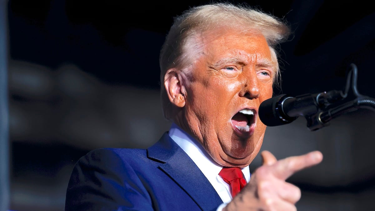 Republican presidential nominee former President Donald Trump holds a campaign rally