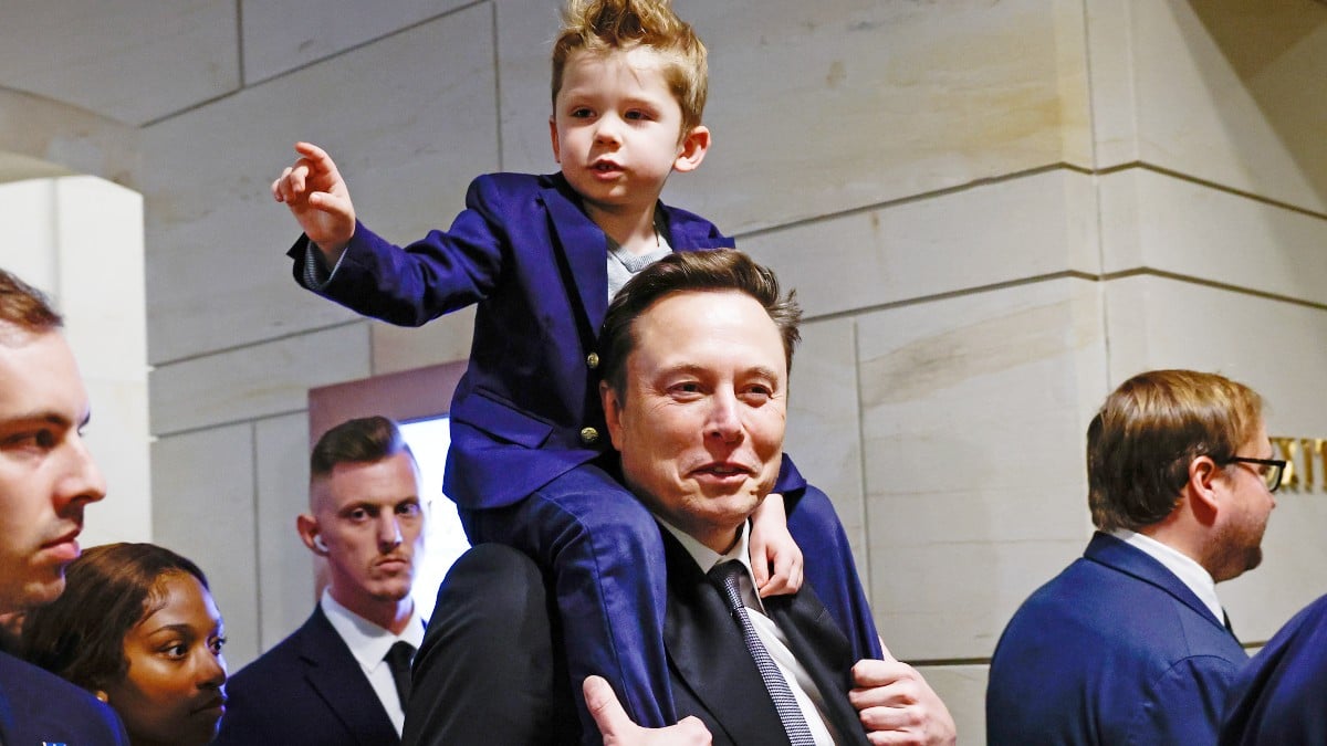 Elon Musk with son