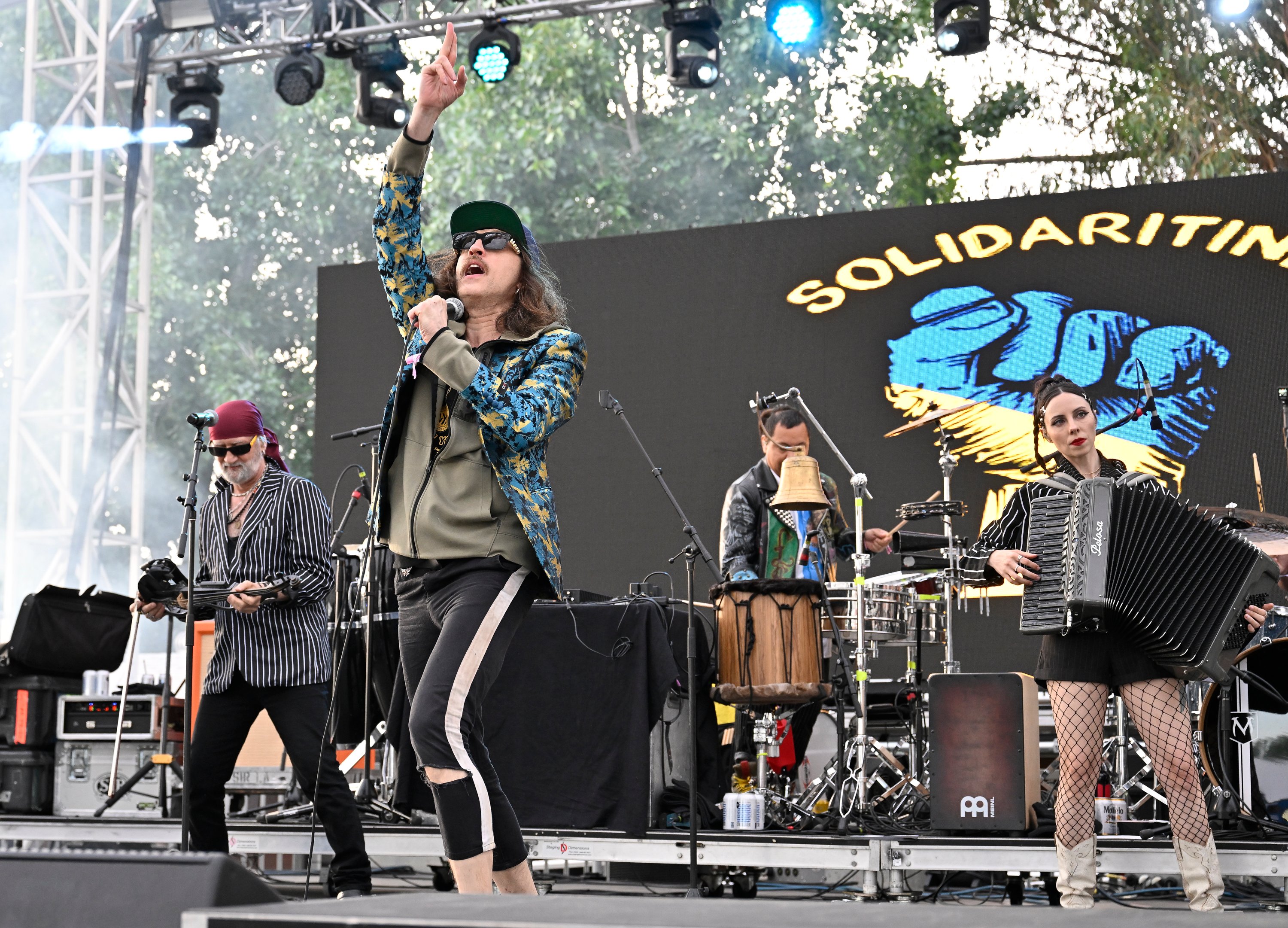  Eugene Hutz of Gogol Bordello performs on Day 1 of BottleRock Napa Valley at Napa Valley Expo on May 24, 2024 in Napa, California. (Photo by Steve Jennings/Getty Images)