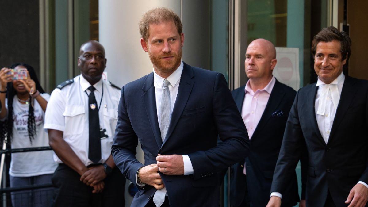 Prince Harry, Duke of Sussex, leaves after giving evidence at the Mirror Group Phone hacking trial at the Rolls Building at High Court on June 7, 2023 in London, England. Prince Harry is one of several claimants in a lawsuit against Mirror Group Newspapers related to allegations of unlawful information gathering in previous decades. (Photo by Carl Court/Getty Images)