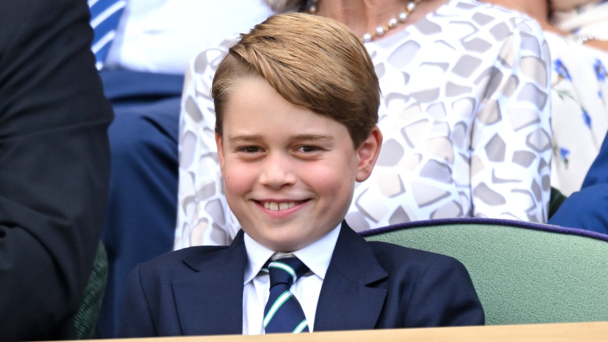 LONDON, ENGLAND - JULY 10: Prince George of Cambridge attends the Men's Singles Final at All England Lawn Tennis and Croquet Club on July 10, 2022 in London, England.