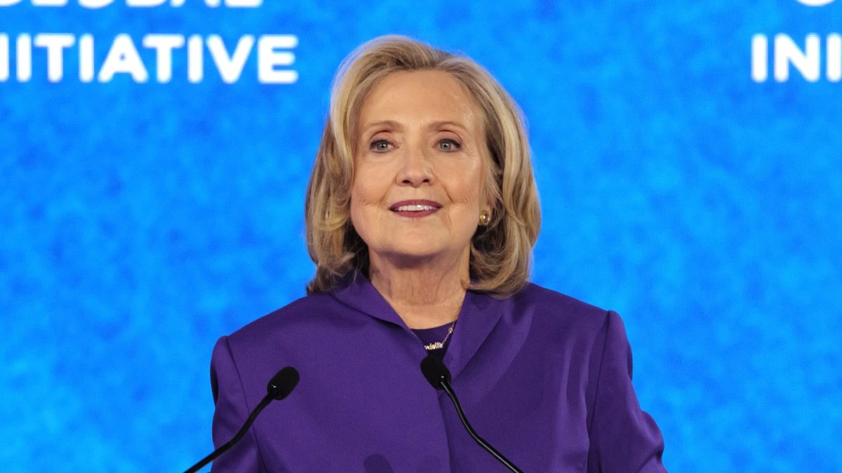 Former US Secretary of State Hillary Clinton speaks onstage during Day 1 of the Clinton Global Initiative 2024 Annual Meeting at New York Hilton Midtown on September 23, 2024 in New York City. (Photo by Craig Barritt/Getty Images for Clinton Global Initiative)