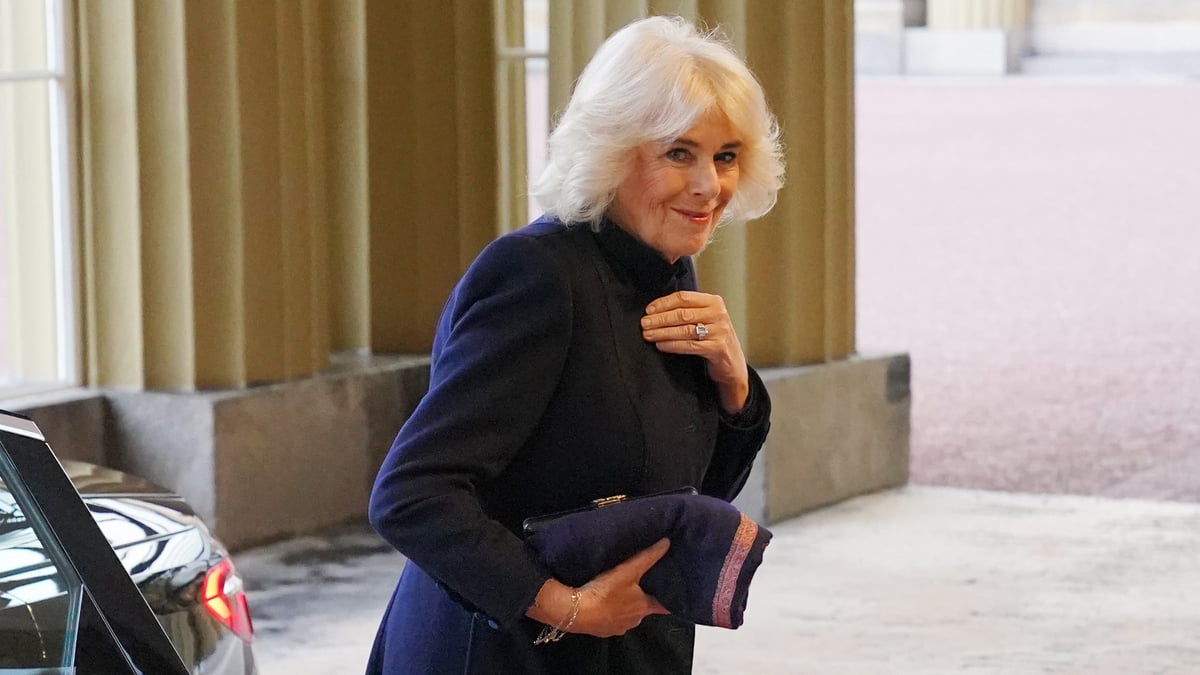 LONDON, ENGLAND - DECEMBER 03: Queen Camilla arrives at Buckingham Palace during day one of The Amir of the State of Qatar's visit to the United Kingdom on December 03, 2024 in London, England. His Highness Sheikh Tamim bin Hamad Al Thani, Amir of the State of Qatar, accompanied by Her Highness Sheikha Jawaher bint Hamad bin Suhaim Al Thani, will hold several engagements with The Prince and Princess of Wales, The King and Queen as well as political figures.