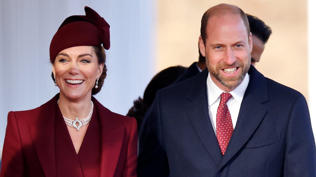 Catherine, Princess of Wales and Prince William, Prince of Wales attend the Ceremonial Welcome, at Horse Guards Parade, for the The Amir of the State of Qatar on day one of his State Visit to the United Kingdom on December 3, 2024 in London, England. His Highness Sheikh Tamim bin Hamad Al Thani, Amir of the State of Qatar, accompanied by Her Highness Sheikha Jawaher bint Hamad bin Suhaim Al Thani, will hold several engagements with The Prince and Princess of Wales, The King and Queen as well as political figures