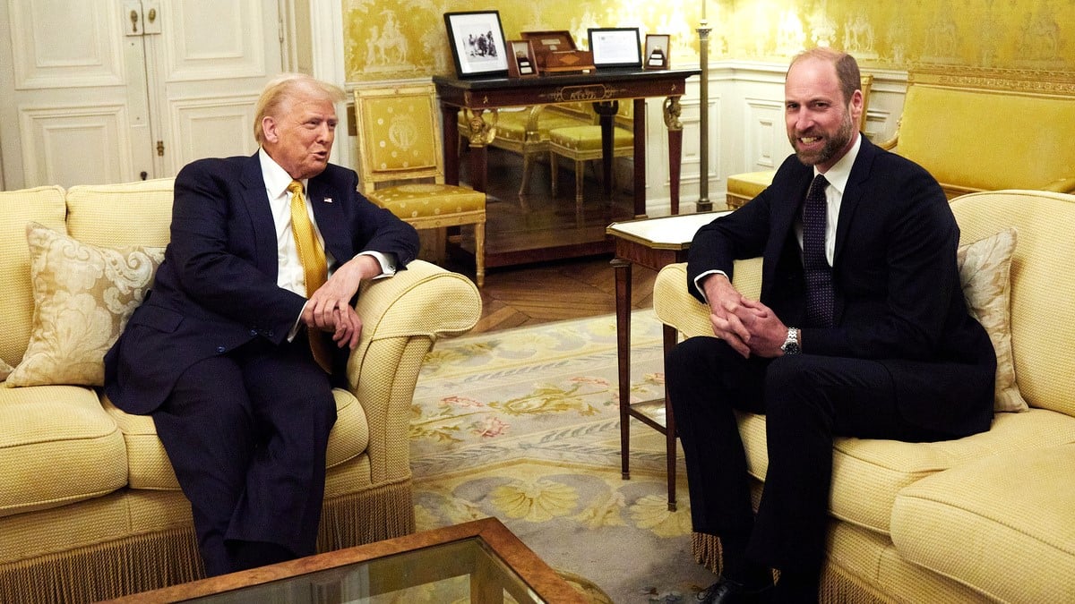 President-Elect Donald Trump and Prince William, Prince of Wales meet at the Embassy of the United Kingdom's Residence on December 7, 2024 in Paris, France.