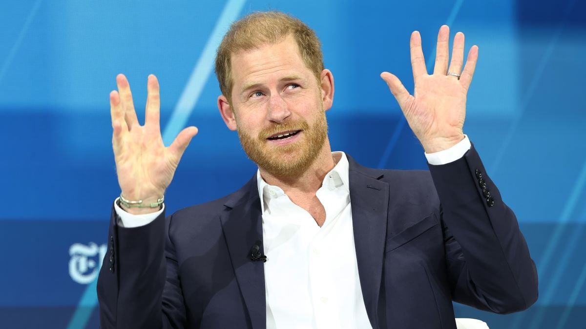 Prince Harry, The Duke of Sussex, speaks during the New York Times annual DealBook summit at Jazz at Lincoln Center on December 04, 2024 in New York City. The NYT summit with Andrew Ross Sorkin returns with interviews on the main stage including Sam Altman, co-founder and C.E.O. of OpenAI, Jeff Bezos, founder and executive chairman of Amazon and owner of the Washington Post, former U.S. President Bill Clinton and Prince Harry, The Duke of Sussex, among others. The discussions will touch on topics such as business, politics and culture. (Photo by Michael M. Santiago/Getty Images)