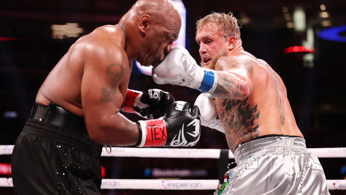 Jake Paul and Mike Tyson in the ring