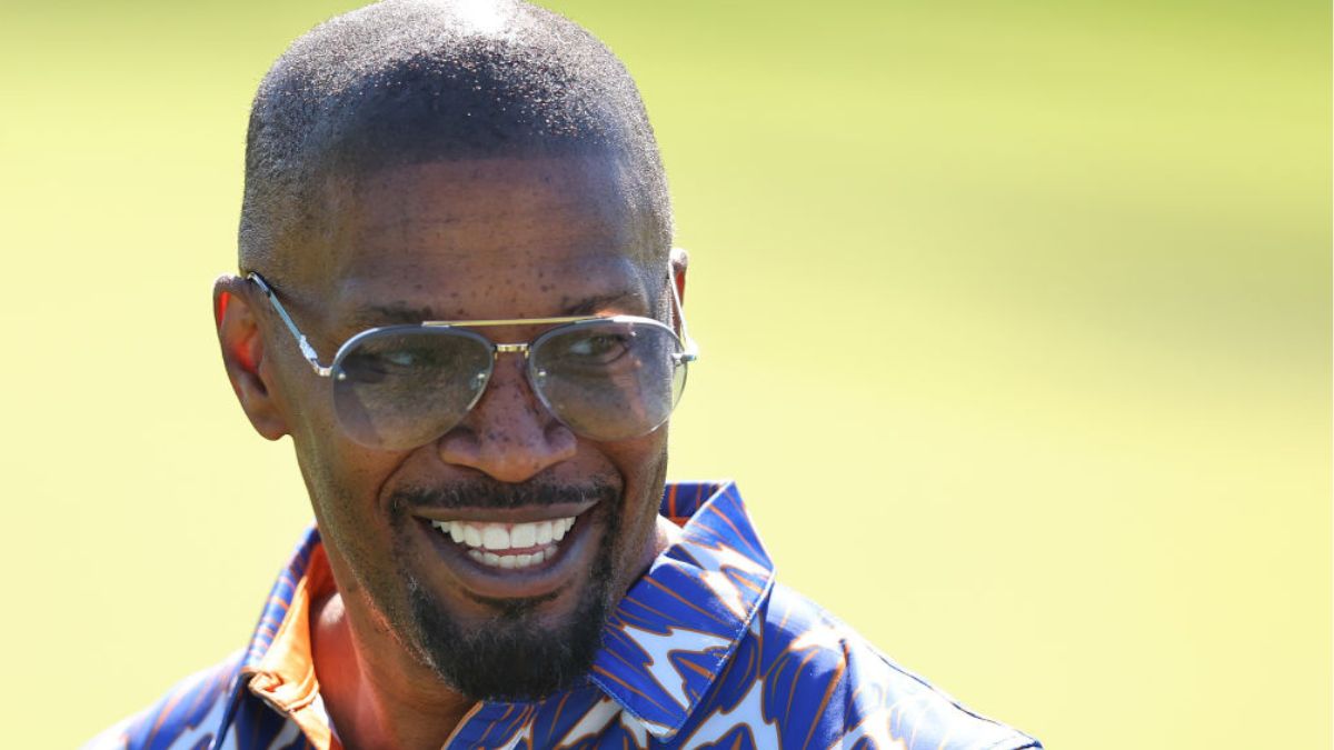 HONOLULU, HAWAII - JANUARY 10: Actor Jamie Foxx looks on during the pro-am prior to the Sony Open in Hawaii at Waialae Country Club on January 10, 2024 in Honolulu, Hawaii. (Photo by Michael Reaves/Getty Images)