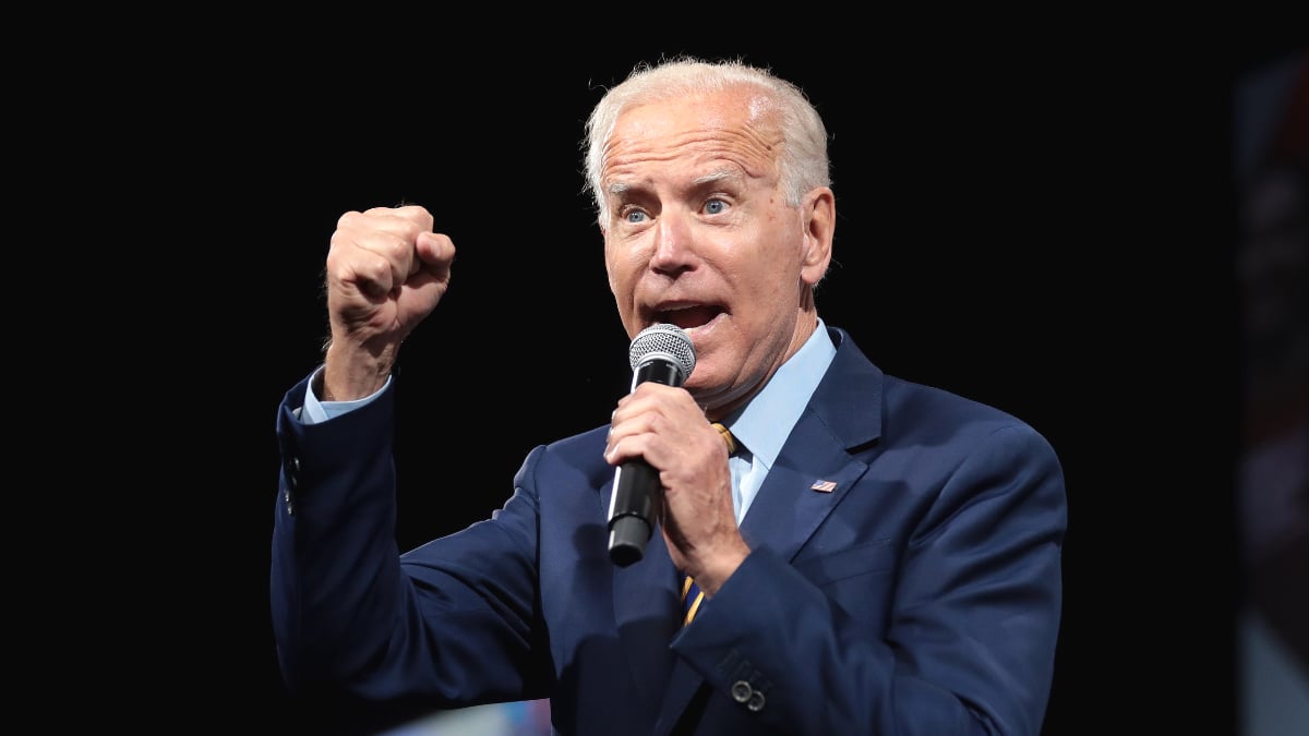 Joe Biden speaking with attendees at the Presidential Gun Sense Forum hosted by Everytown for Gun Safety and Moms Demand Action at the Iowa Events Center in Des Moines, Iowa.