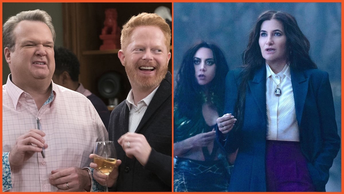 Eric Stonestreet and Jesse Tyler Ferguson from 'Modern Family', and Kathryn Hahn and Aubrey Plaza from 'Agatha All Along'