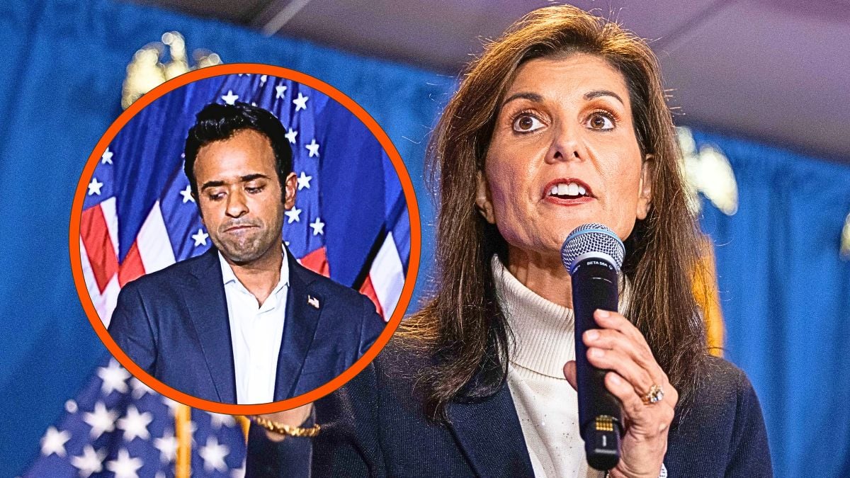 Photo montage of Nikki Haley and Vivek Ramaswamy