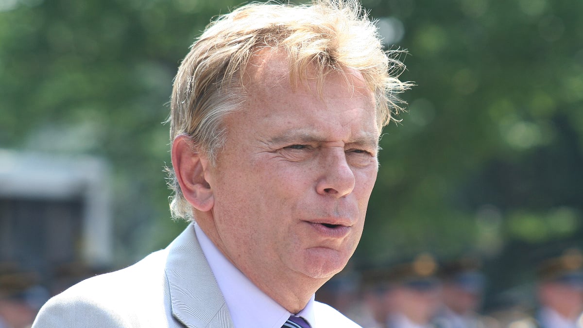 Pat Sajak photographed during the National Memorial Day Parade in Grand Marshall on May 30, 2011.