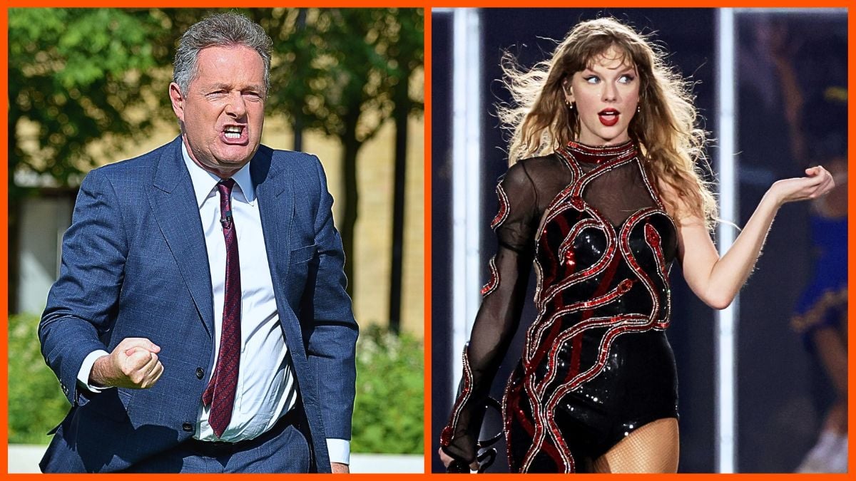 Photo montage of Piers Morgan and Taylor Swift