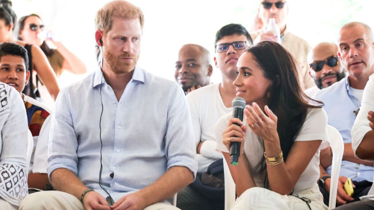 CALI, COLOMBIA - AUGUST 18: Prince Harry, Duke of Sussex and Meghan, Duchess of Sussex seen at the Unidad Recreativa El Vallado on August 18, 2024 in Cali, Colombia. (Photo by Eric Charbonneau/Archewell Foundation via Getty Images)