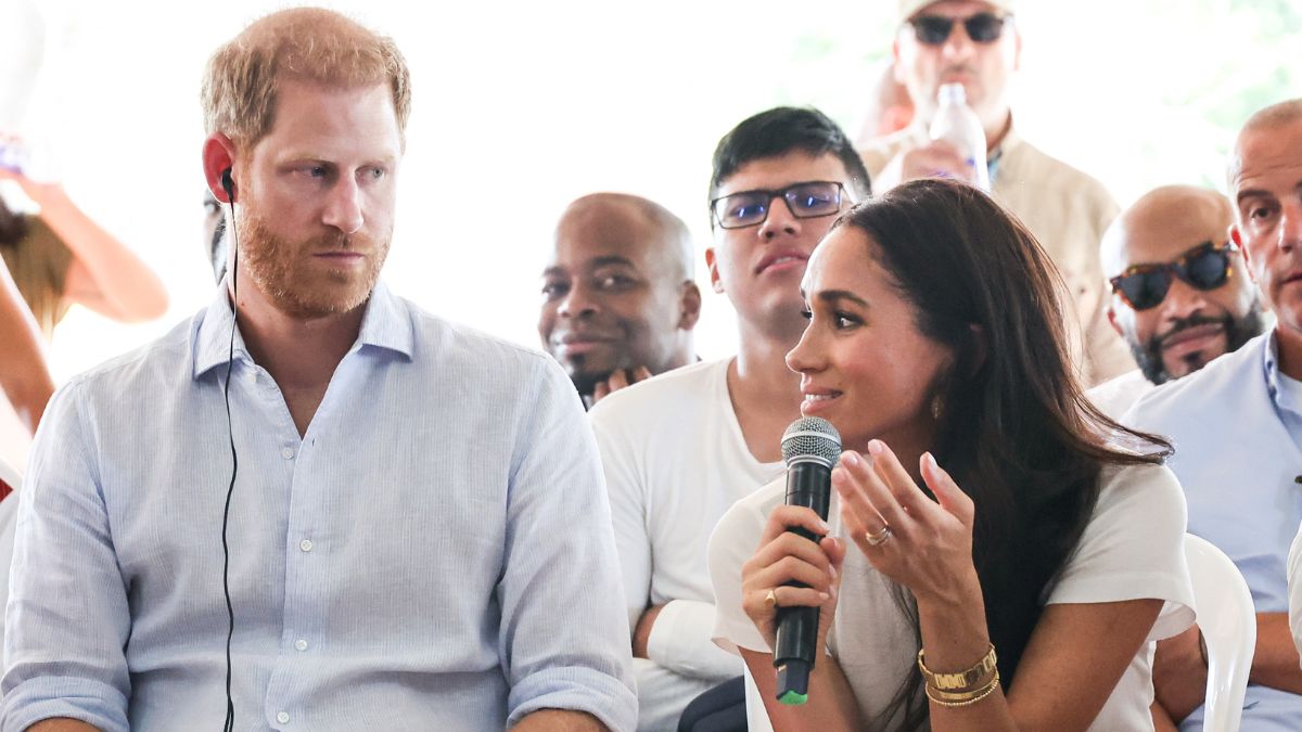 Prince Harry, Duke of Sussex and Meghan, Duchess of Sussex seen at the Unidad Recreativa El Vallado on August 18, 2024 in Cali, Colombia. (Photo by Eric Charbonneau/Archewell Foundation via Getty Images)