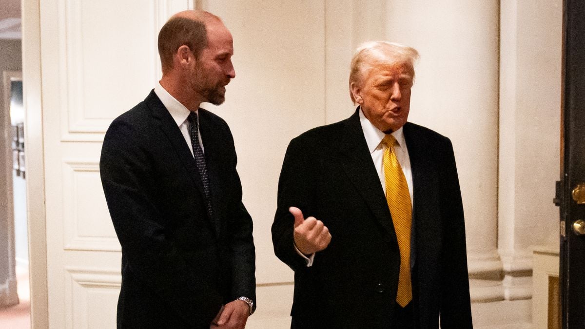 Prince William, Prince of Wales meets U.S. President-elect Donald Trump at the UK Ambassador's Residence on the day of the reopening ceremonies of the Notre-Dame de Paris Cathedral