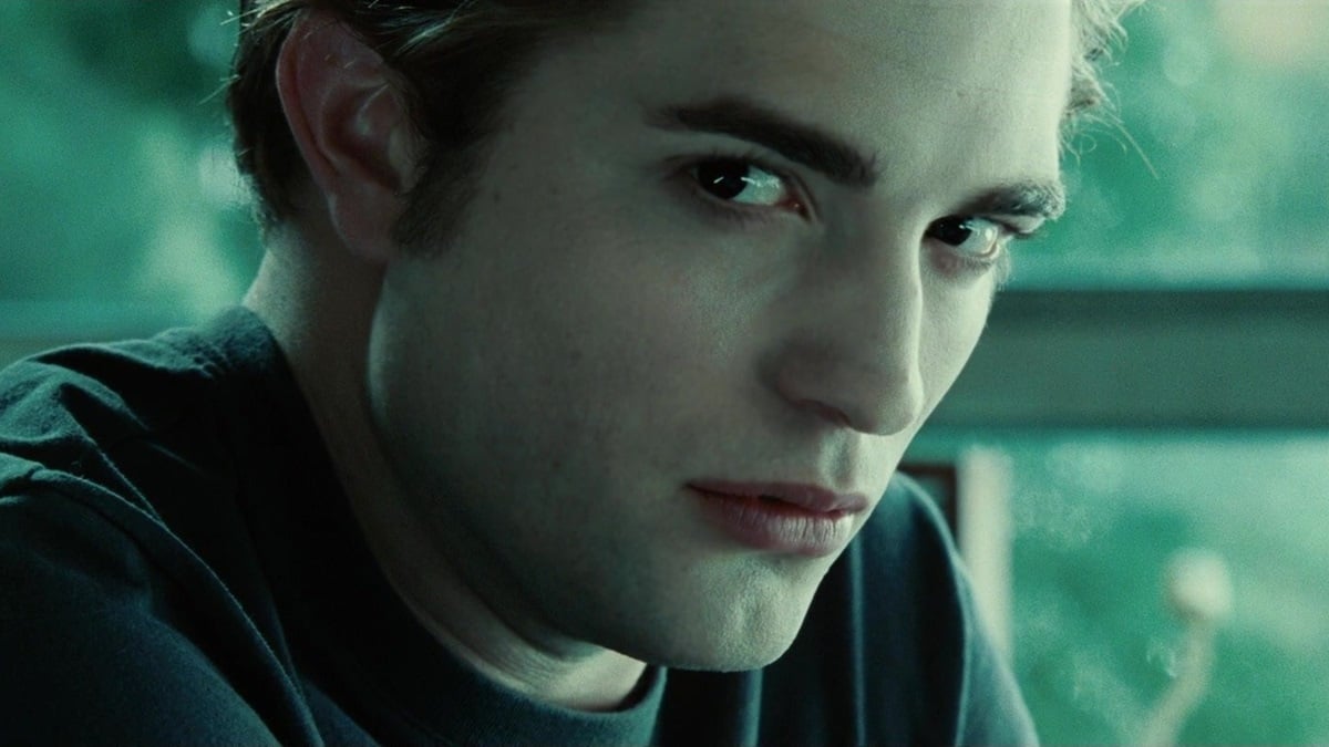 Robert Pattinson as Edward Cullen staring in Twilight