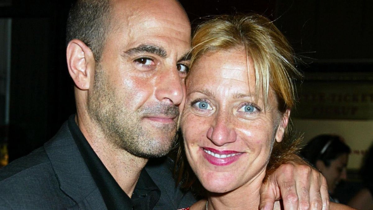 STANLEY TUCCI AND EDIE FALCO during PREMIERE OF "CAMP" at Zeigfeld Theater in New York, New York, United States.