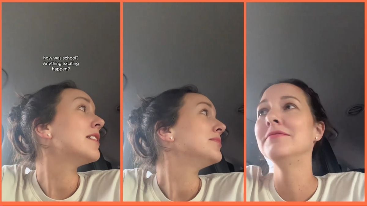 TikTok screenshots of a woman in her car.