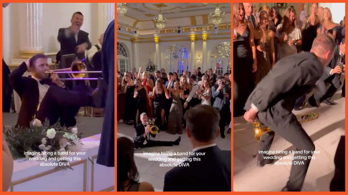 Viral TikTok of trombonist performing at wedding event