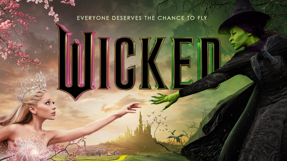 Wicked promotional poster with Ariana Grande and Cynthia Erivo