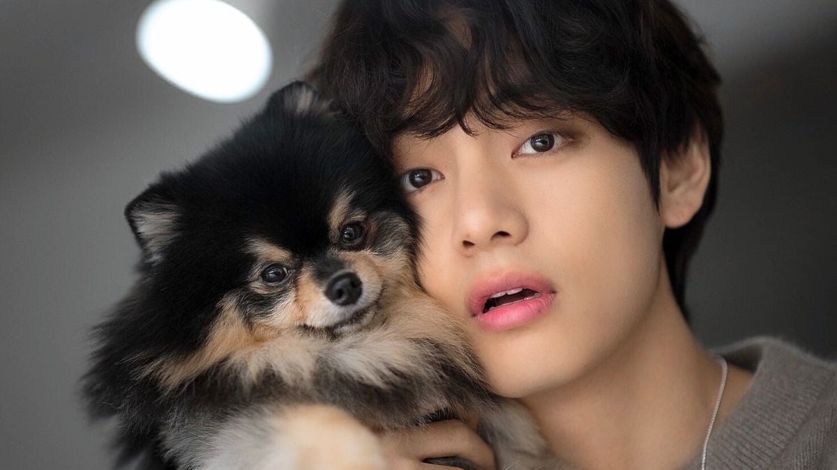 Kim Taehyung, aka V, from BTS, with his dog Yeontan