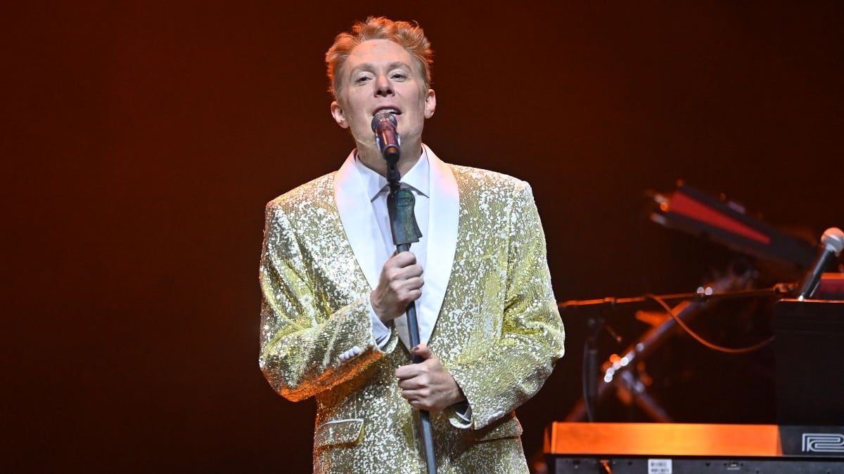 ATLANTA, GEORGIA - JANUARY 24: Singer Clay Aiken performs onstage during the "Ruben & Clay: Twenty Years-One Night" tour at Buckhead Theatre on January 24, 2024 in Atlanta, Georgia.