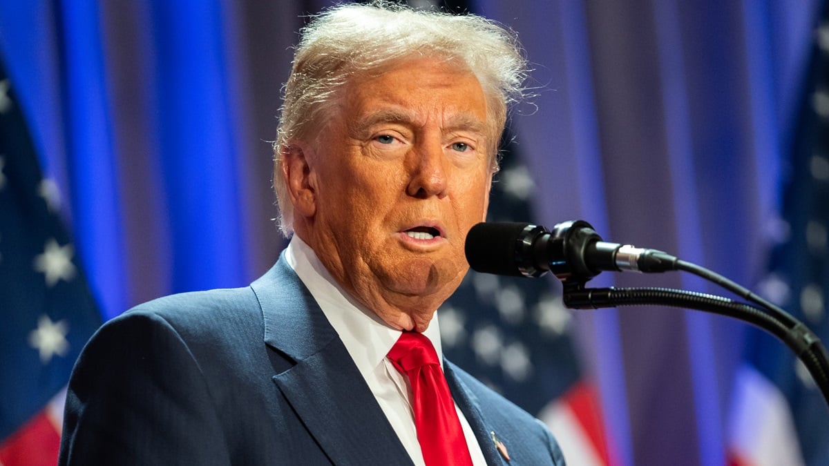 WASHINGTON, DC - NOVEMBER 13: U.S. President-elect Donald Trump speaks at a House Republicans Conference meeting at the Hyatt Regency on Capitol Hill on November 13, 2024 in Washington, DC.