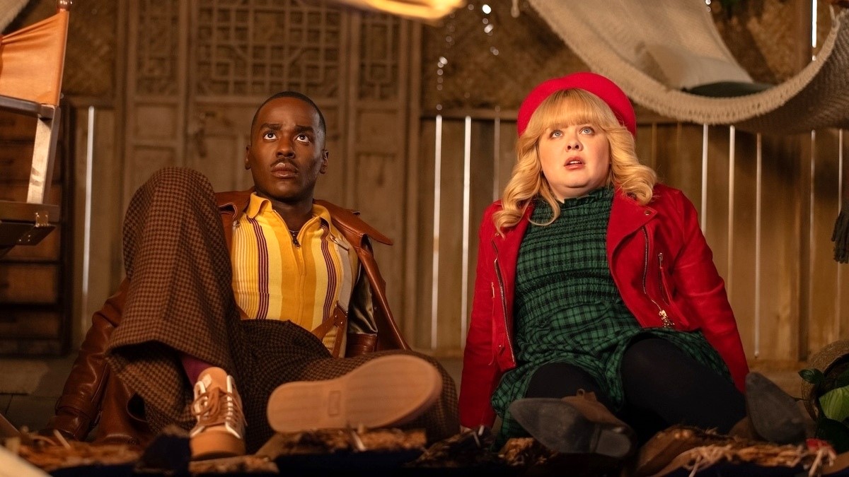 Ncuti Gatwa and Nicola Coughlan as the Doctor and Joy in Doctor Who's 2024 Christmas special