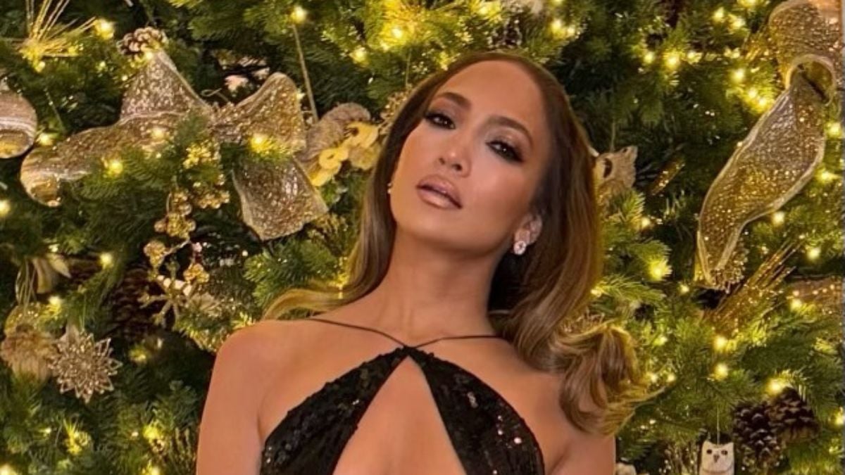 Jennifer Lopez in a sparkly cutout gown