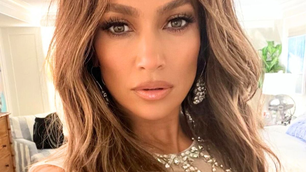 Jennifer Lopez with a sheer diamond top